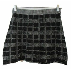 Rachel Roy Black White Viscose Nylon Blend Short Skirt M